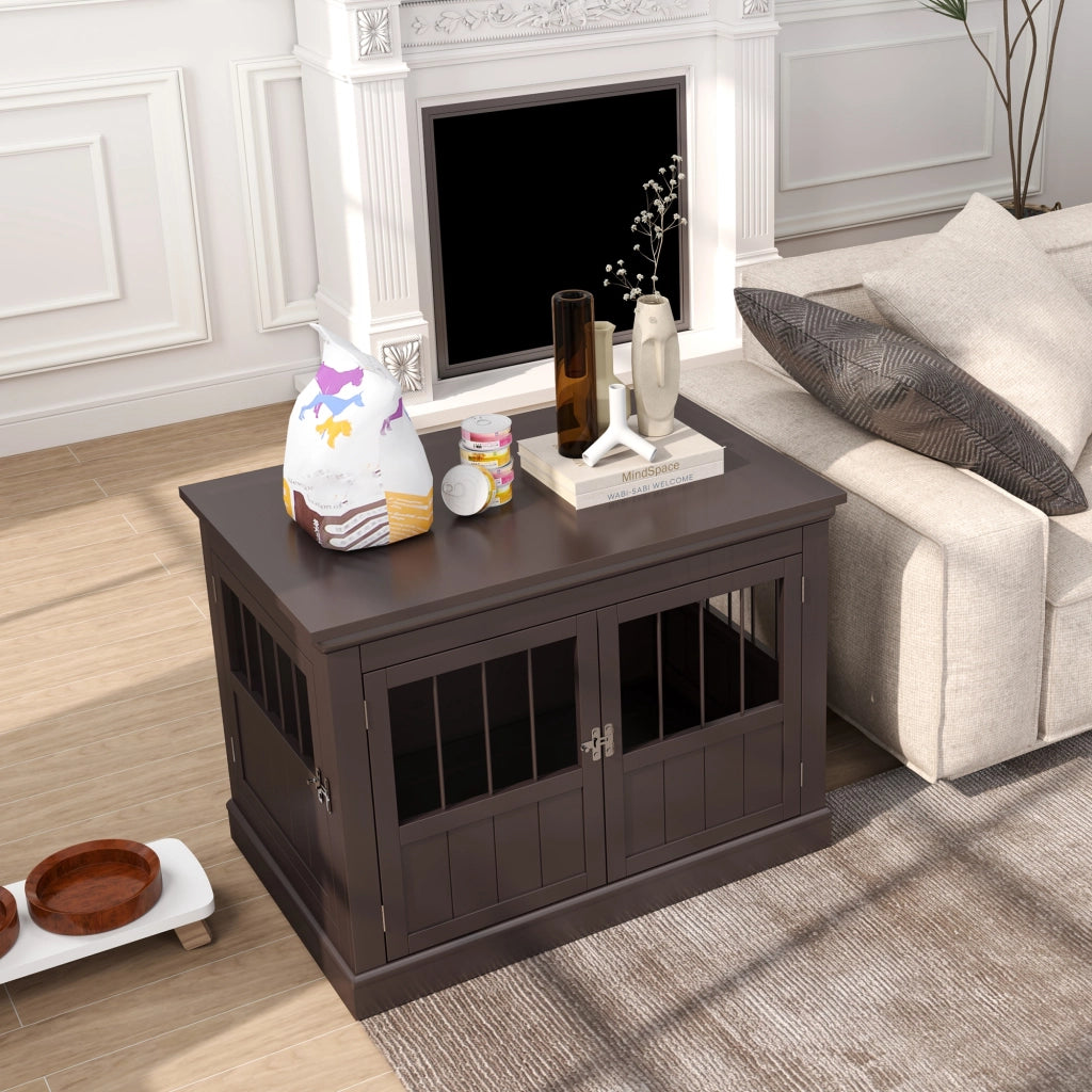 Tavolino da salotto moderno con 3 ante ¨C Zephmum ¨C Marrone 78x53x59 cm