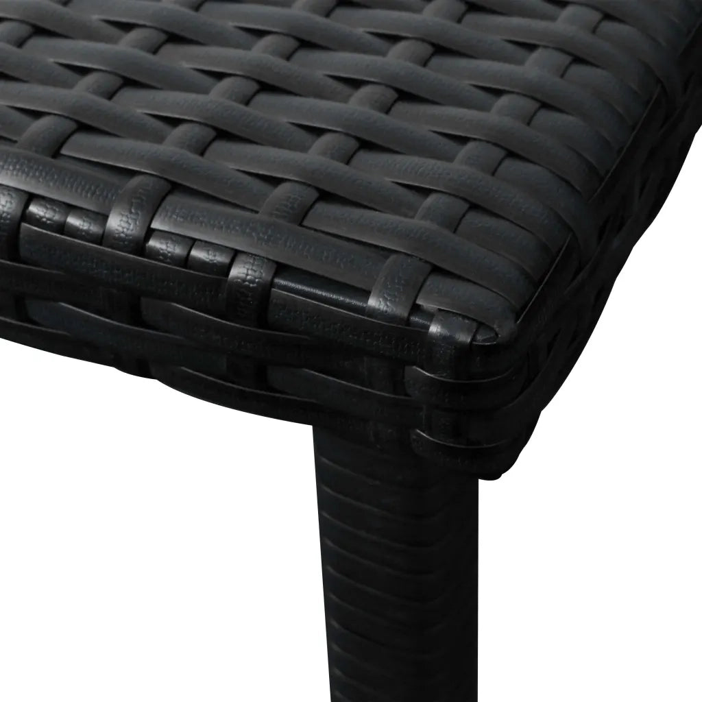 Lettini Prendisole 2 pz con Tavolo in Polyrattan Nero cod mxl 23062