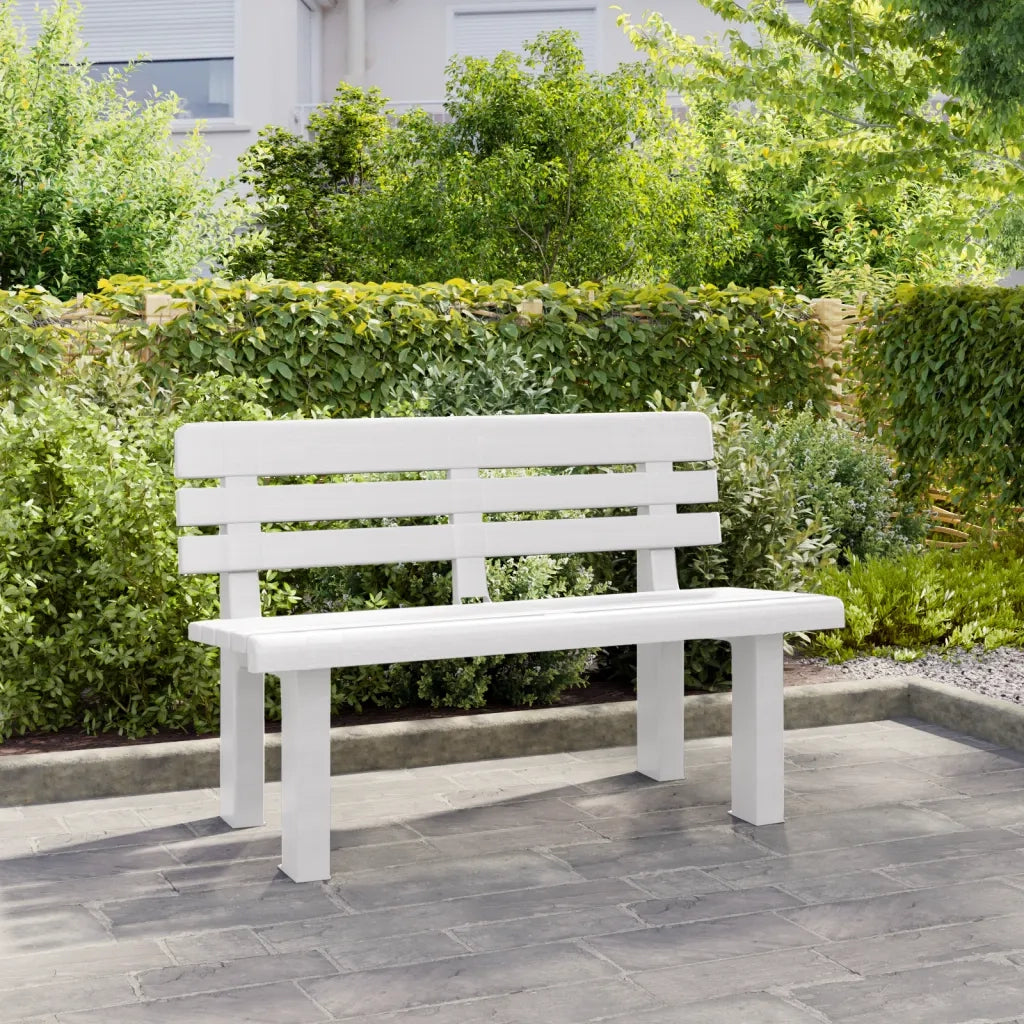 Panchina da Giardino Bianca 110x52x71 cm in Polipropilene 4009379