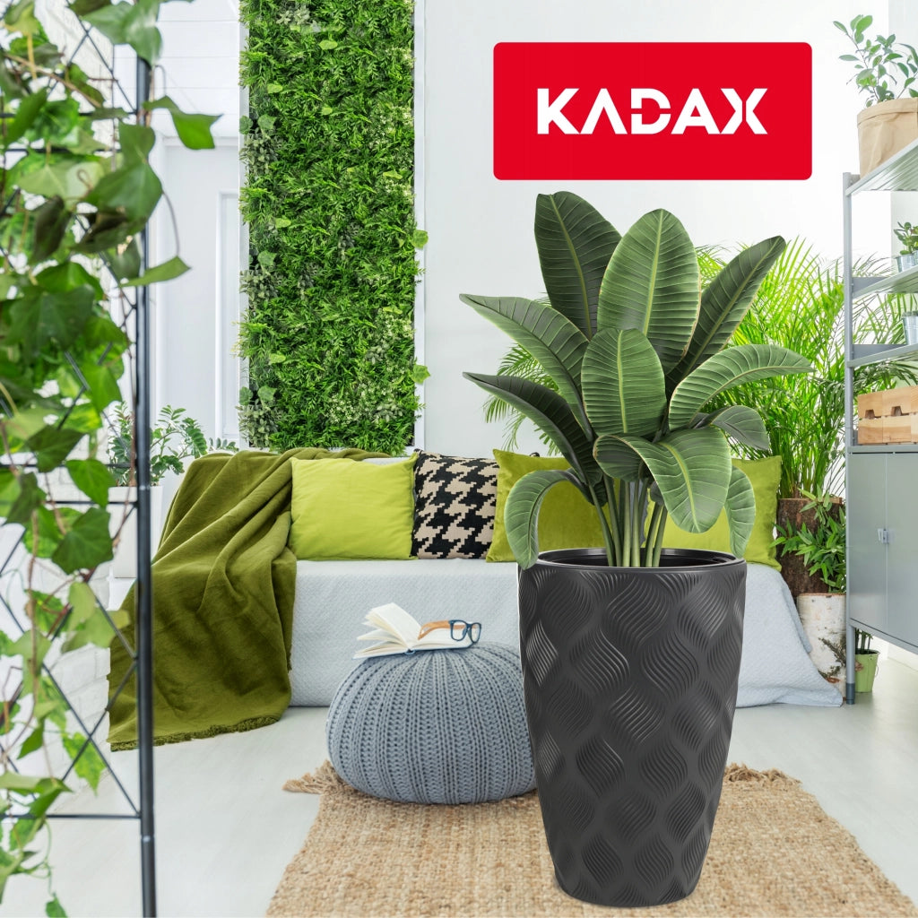 Vaso da fiori KADAX con inserto 58 cm, copertura per vaso da fiori in plastica alta