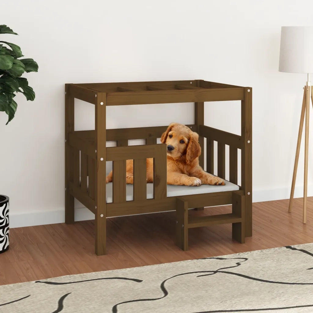 Cuccia per Cani Ambra 75,5x63,5x70 cm in Legno Massello di Pino 822380