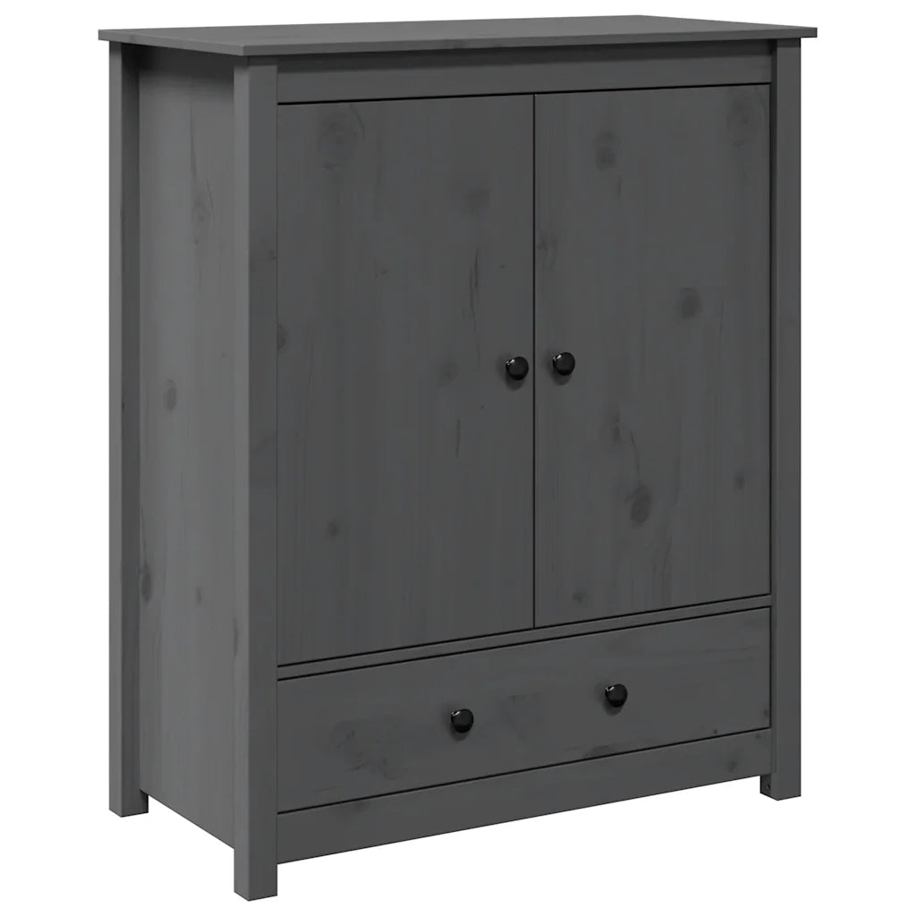 Credenza-Buffet-Armadio da cucina Grigia 83x41,5x100 cm in Legno Massello di Pino 494653