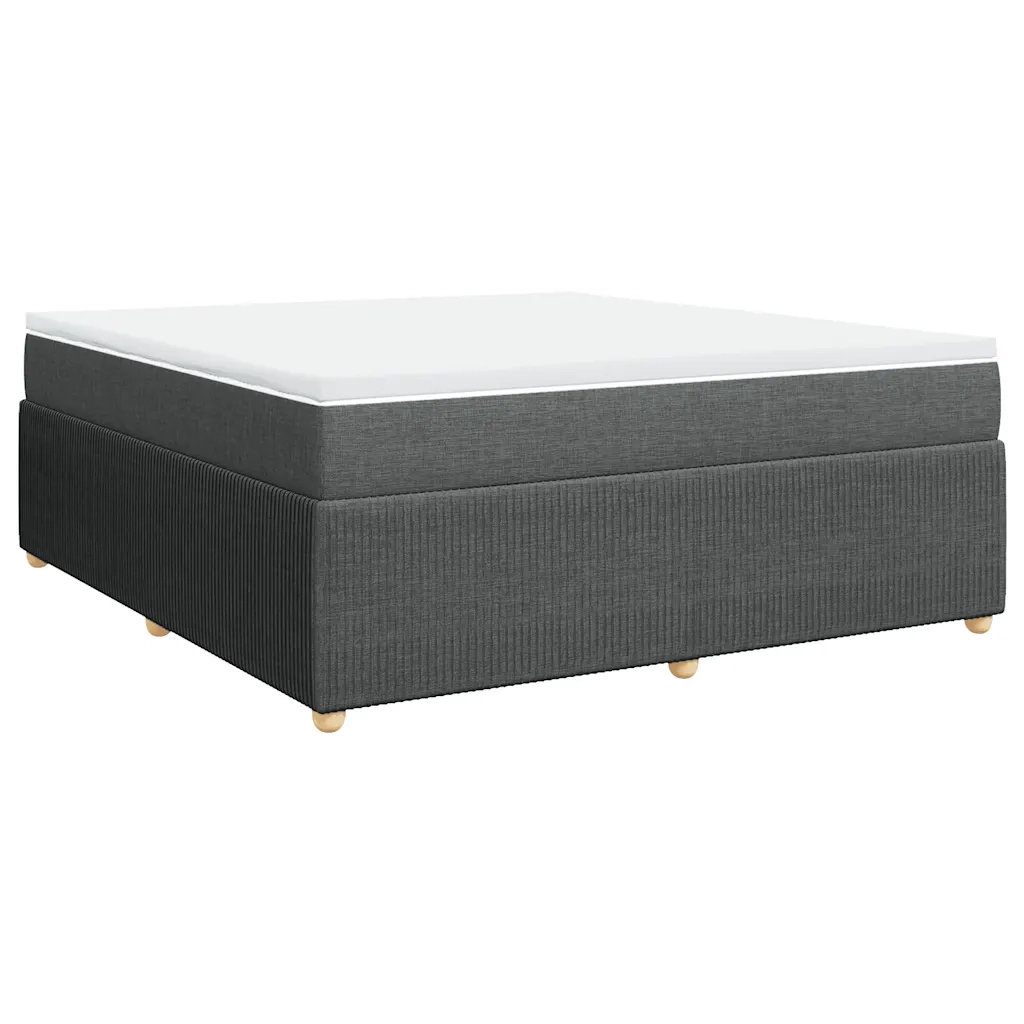 Giroletto a Molle con Materasso Grigio Scuro 180x200 cm Tessuto
