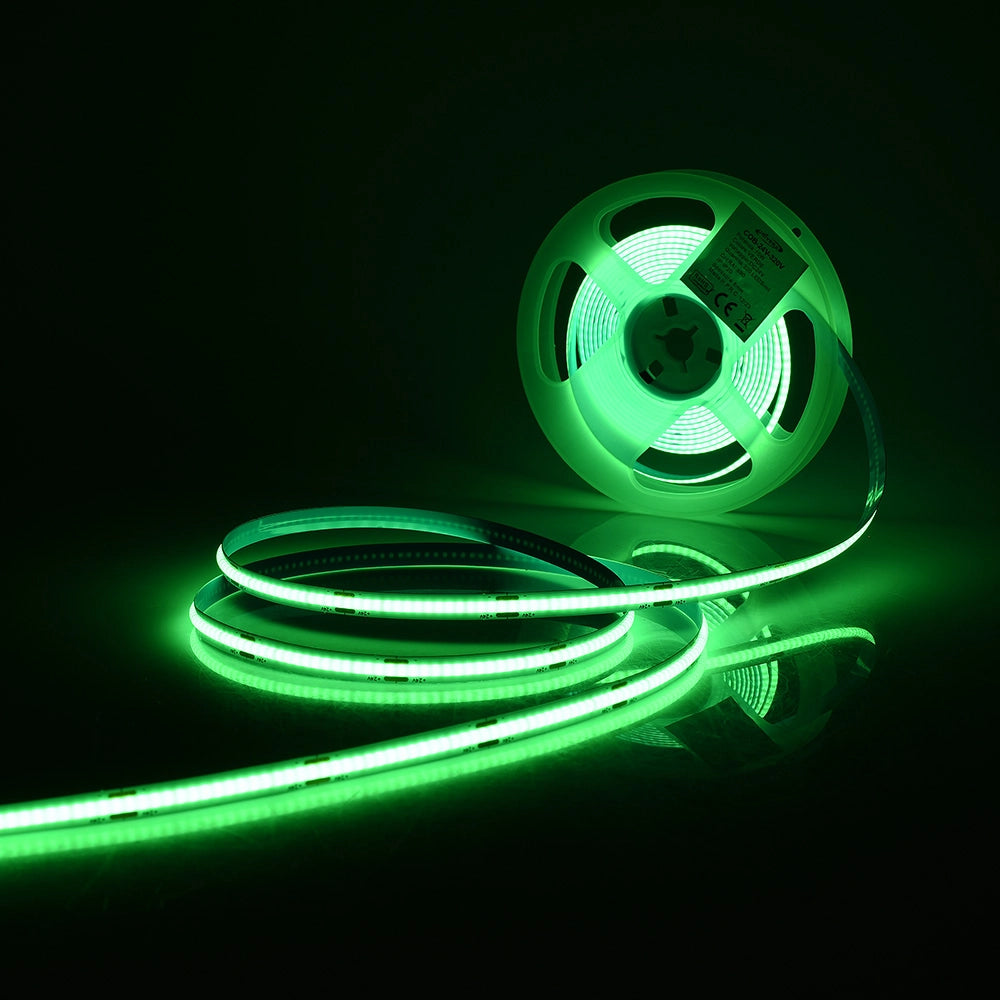 STRISCIA LED COB 5M TAGLIABILE LUCE VERDE A 24V - ALTA LUMINOSITA' FLESSIBILE E TAGLIABILE