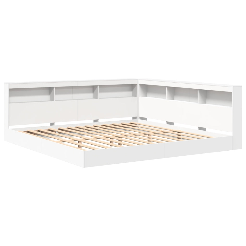 Letto a scaffale bianco 180x200 cm in legno ingegnerizzato