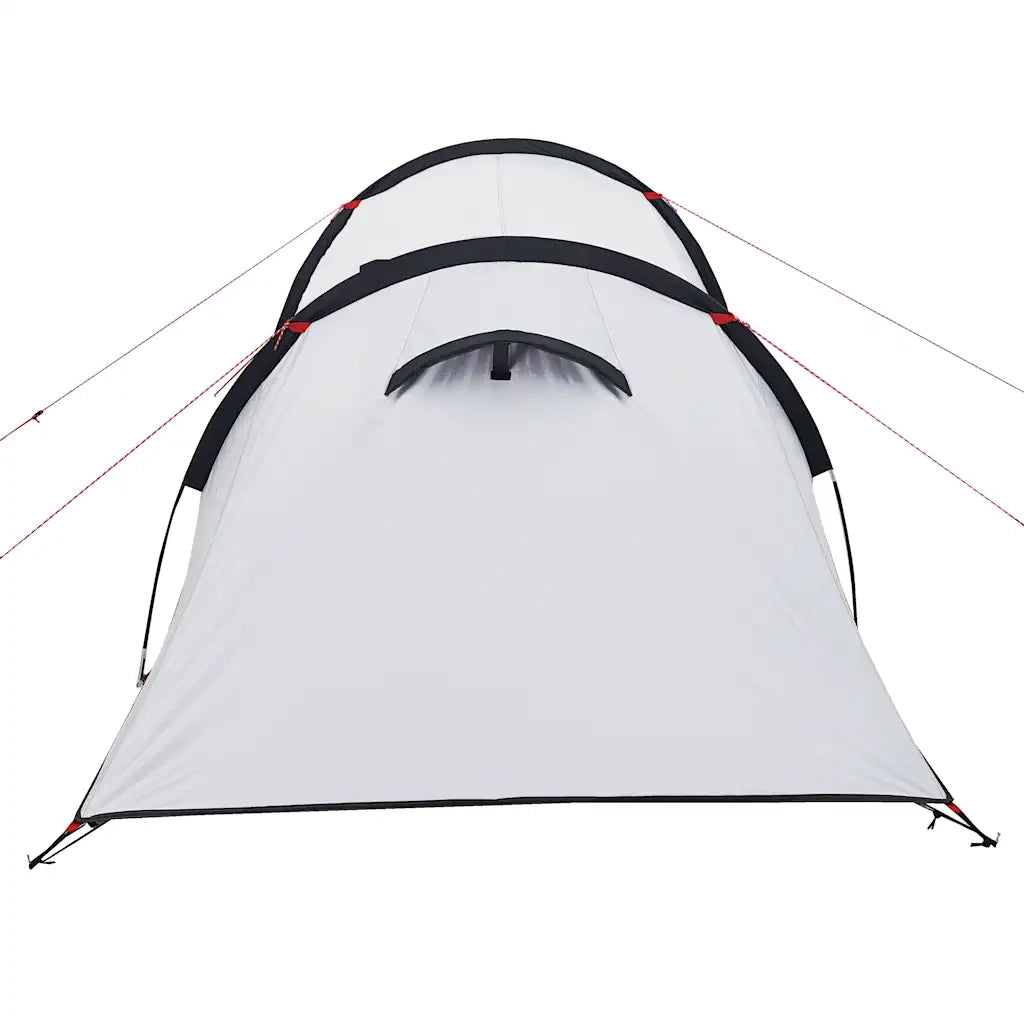 Tenda Campeggio a Tunnel 2 Persone Bianca Tessuto Impermeabile 94389