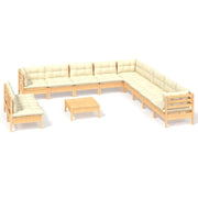 Set di mobili da giardino mobili da esterno 12 pezzi con cuscini color crema legno di pino massiccio 02_0015570