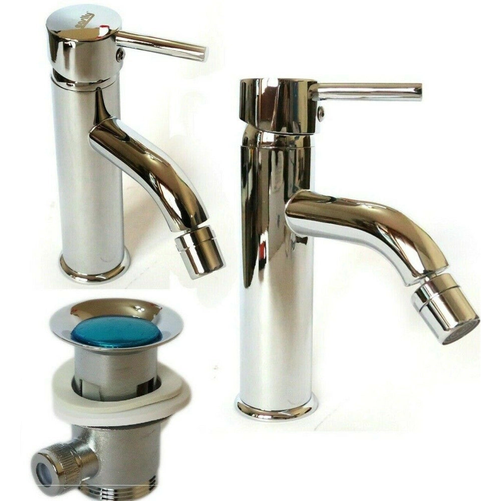 Trade Shop - Rubinetto Miscelatore Casa Bagno Lavabo Bide Monocomando Piletta Clic Clac 69014 -