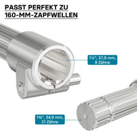 Boccola albero cardanico 160mm Attacco scanalato 8-32x38x6 per albero uscita 1 3/8" 21D Trattore