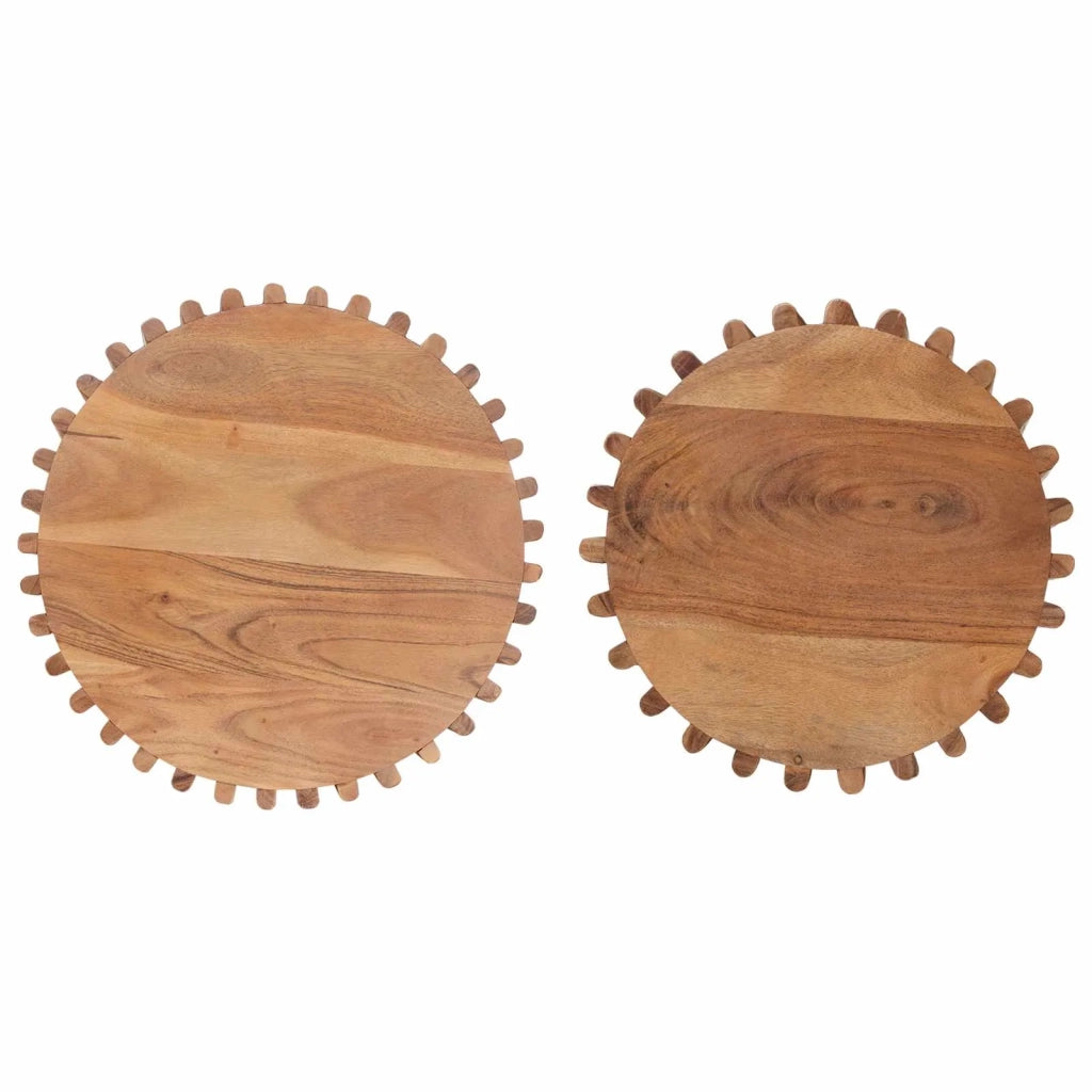 Set di Tavolini Fatti a Mano 2 pcs Marrone Teak 40 x 40 x 45 cm 42020067
