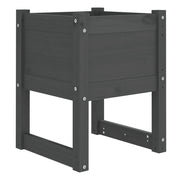 Fioriera | Cassetta per fiori | Vaso Grigio 40x40x52,5 cm in Legno Massello di Pino