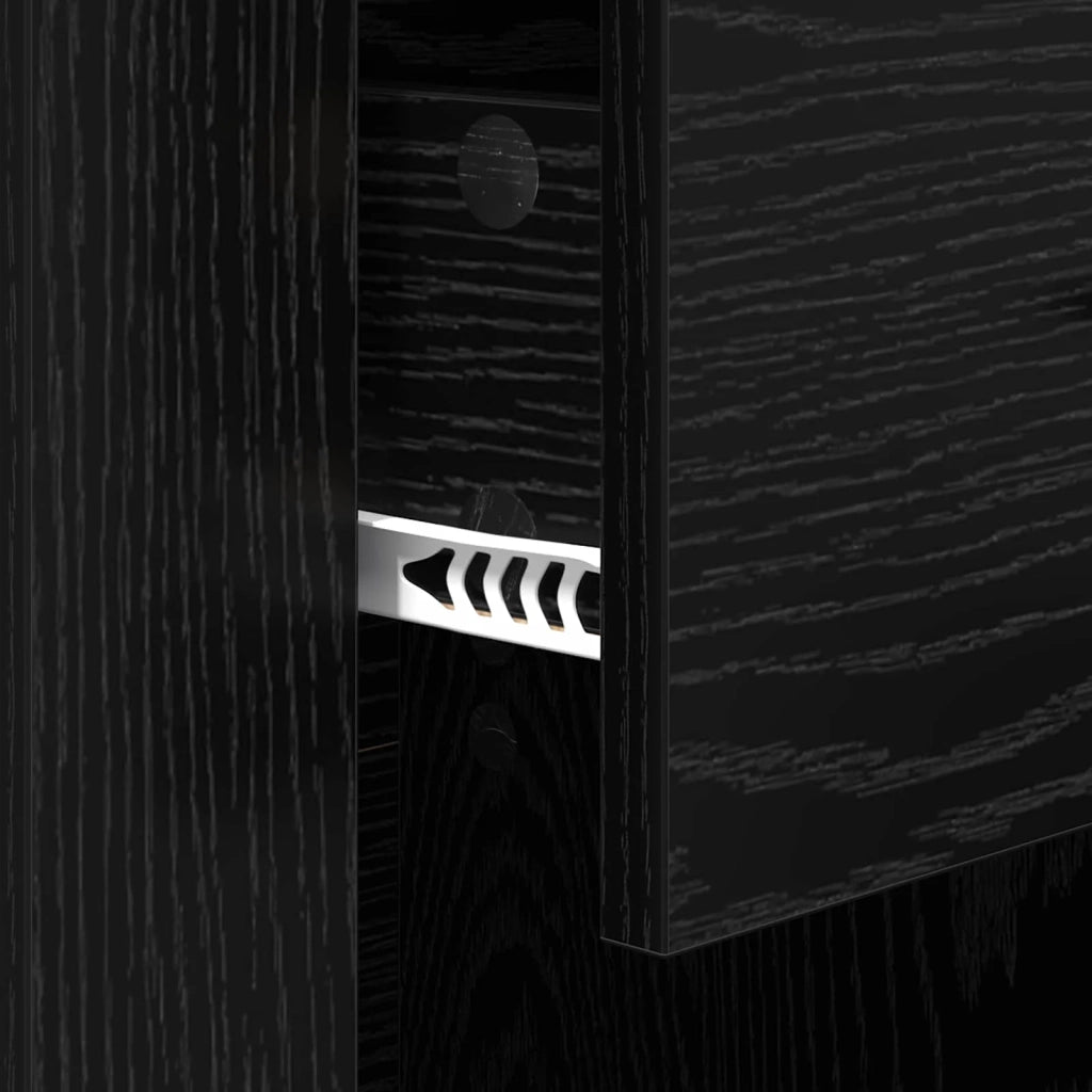 Armadio da Notte Rovere Nero 35 x 50 x 60 cm Legno multistrato