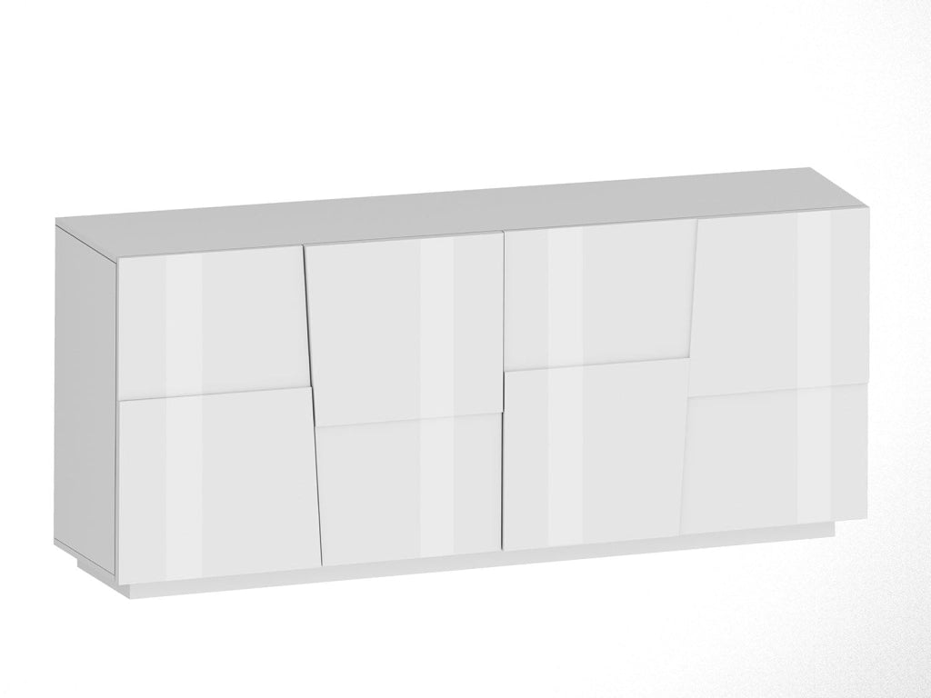 Credenza 4 Ante 200x44x86 cm Pongo 4A Bianco Lucido