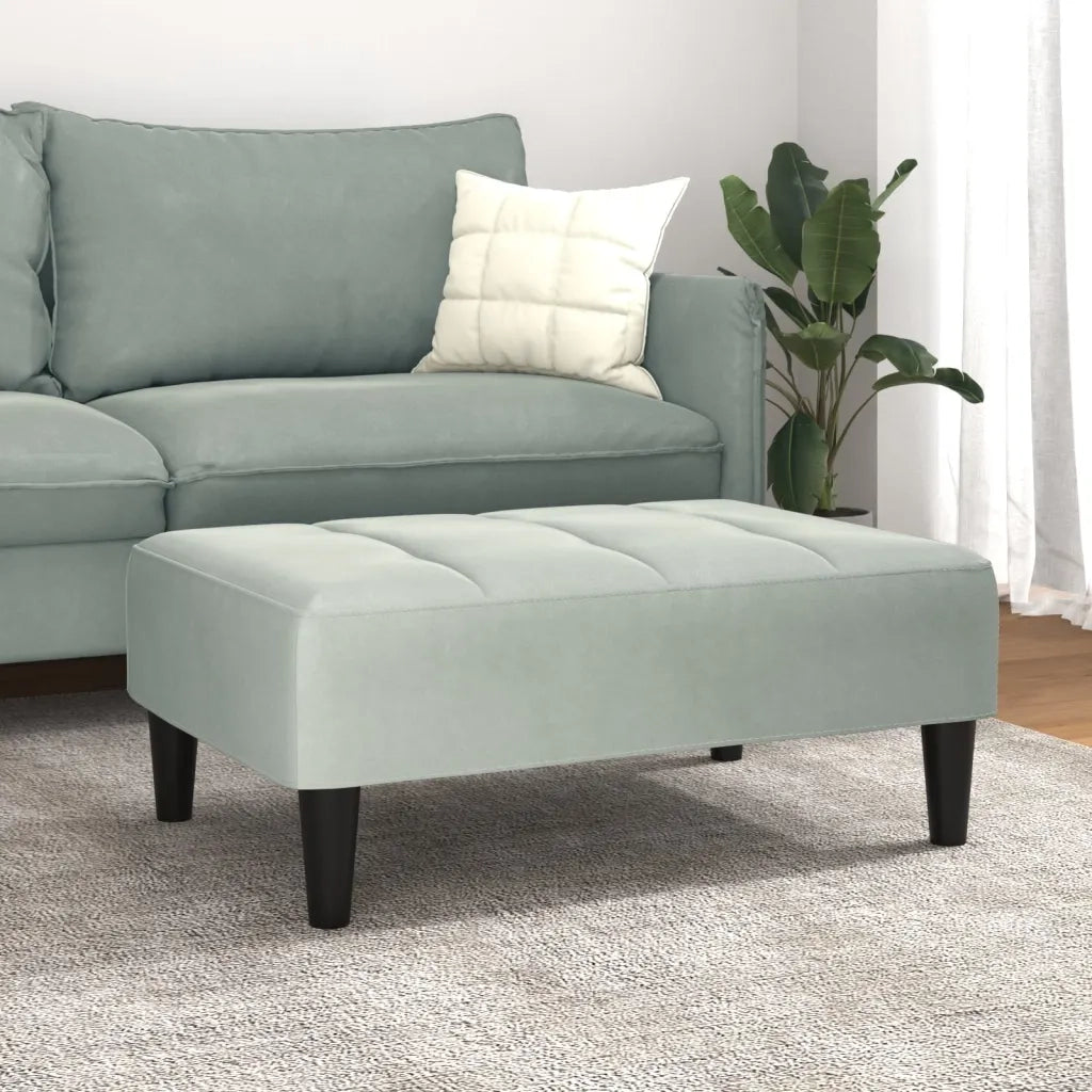Poggiapiedi Grigio Chiaro 77x55x31 cm in Velluto 4007366