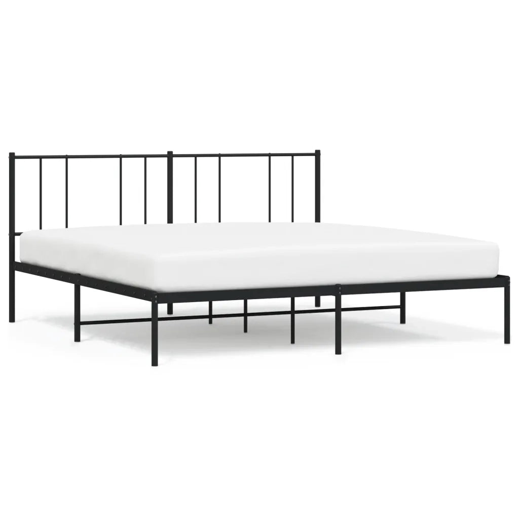 Giroletto con Testiera in Metallo Nero 180x200 cm 352484