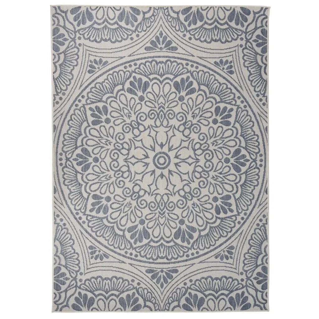Tappeto da Esterni a Tessitura Piatta 120x170 cm Motivo Blu cod mxl 59137