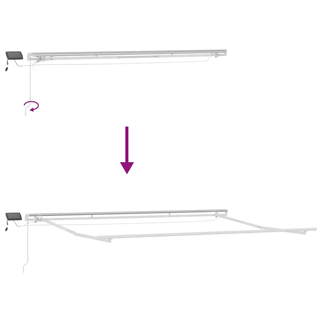 Tenda Retrattile Manuale con LED 450x300 cm Marrone
