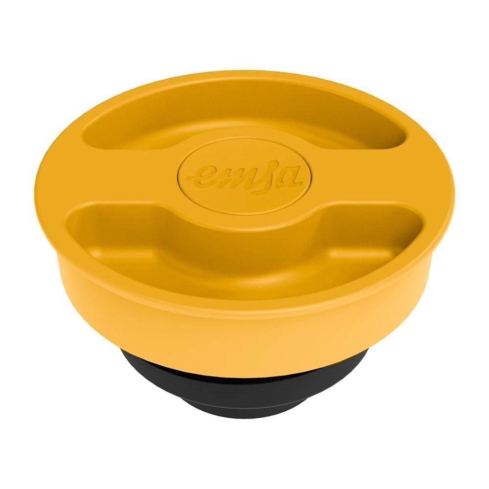 Emsa N41708 Motiva Caraffa Termica 1 L Quick-Press ampolla in vetro 12H caldo 24H freddo colore Giallo