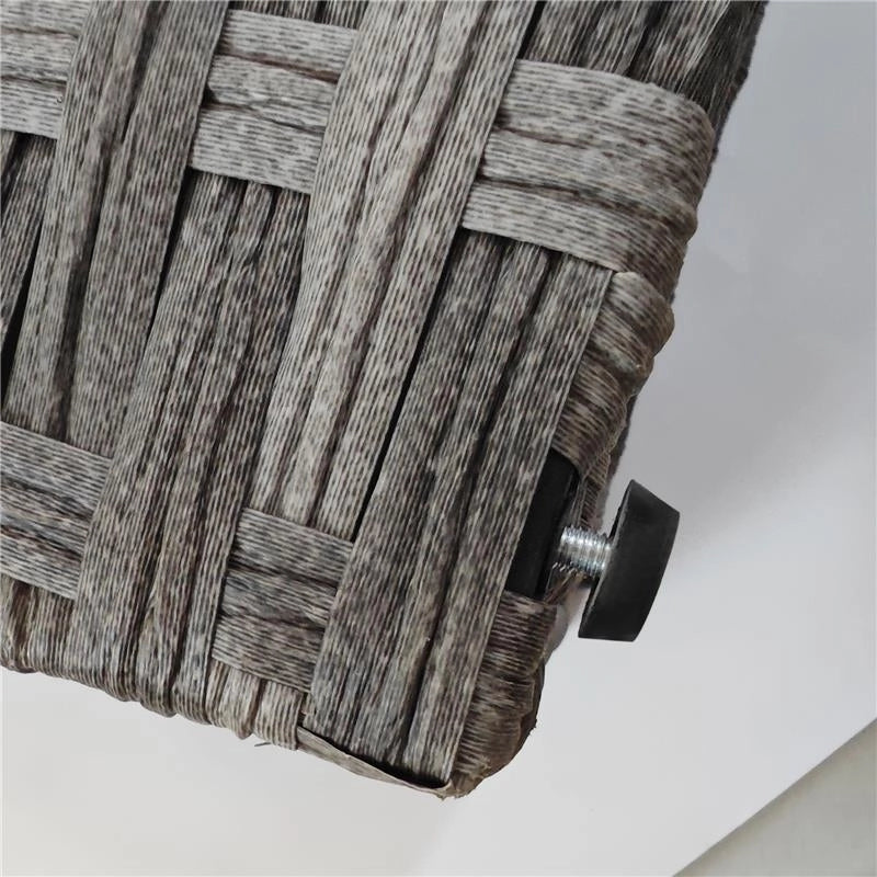 CESTA CONTENITORE DA GIARDINO E CASA IN RATTAN CON TESSUTO INTERNO, 57X34X62CM, GRIGIO