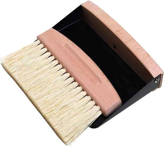 Set di spazzola e spazzola per superfici - Utile per polvere e briciole - Colore legno