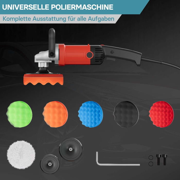 Lucidatrice 1200W  Levigatrice a 6 livelli fino a 3000rpm Smerigliatrice rotativa Set