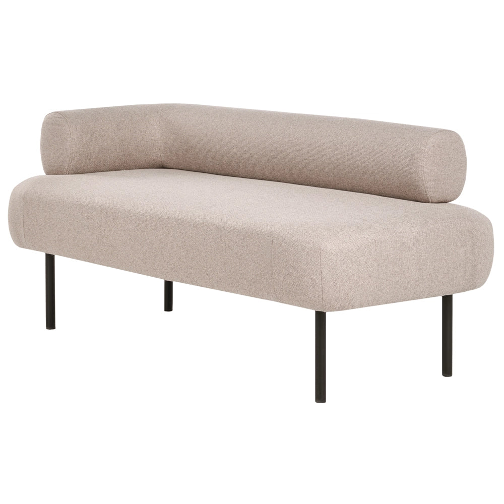 Chaise Lounge marrone chiaro Sinistra in tessuto poliestere con cuscini decorativi Gambe in metallo Soggiorno di design moderno