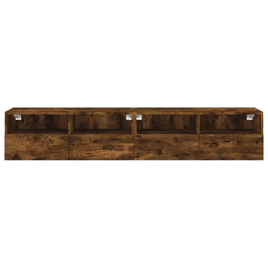 vidaXL Mobili TV a Muro 2 pz Rovere Fumo 80x30x30 cm Legno Multistrato