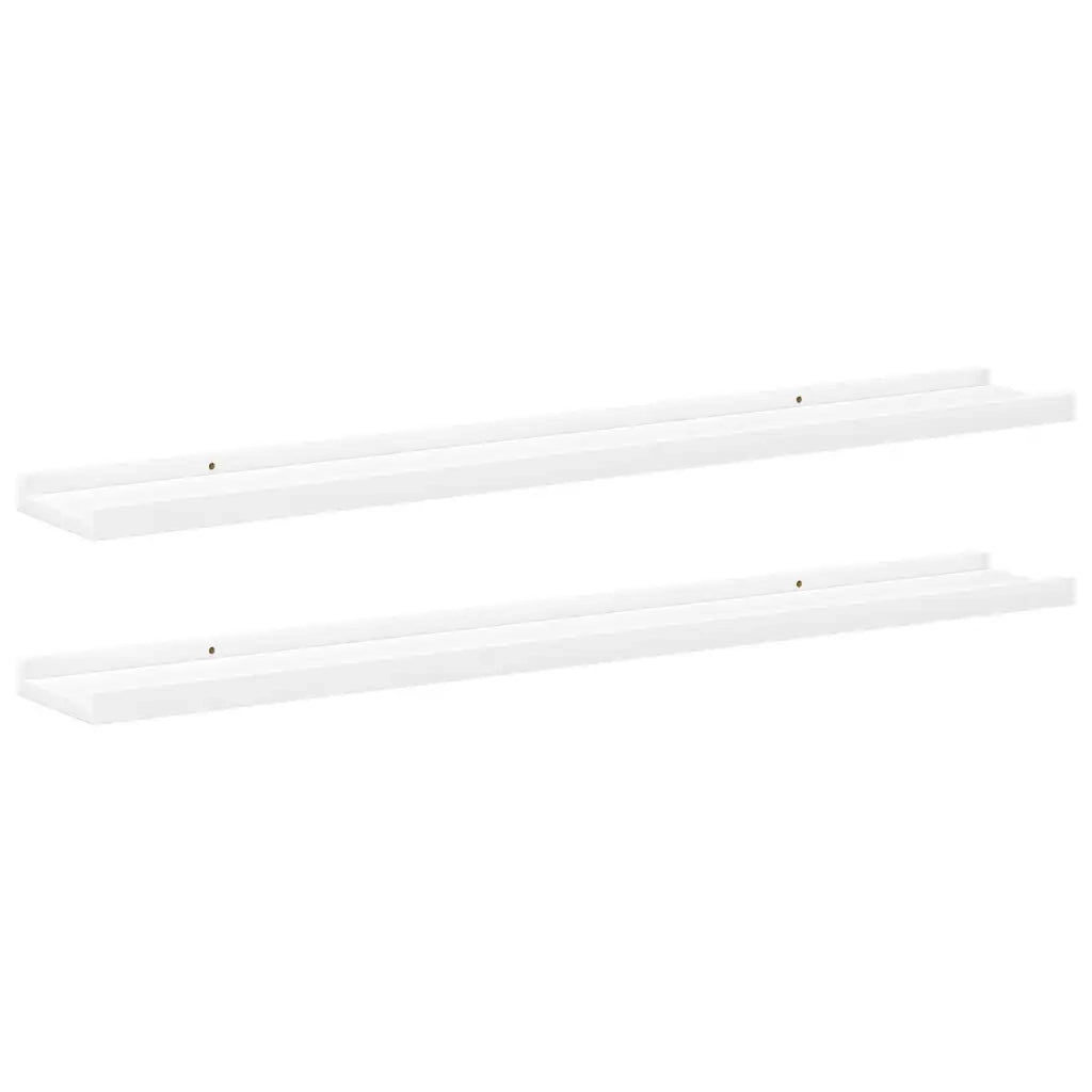 Mensole con Sporgenza 2 pz Bianche 80x9x3 cm MDF 323930