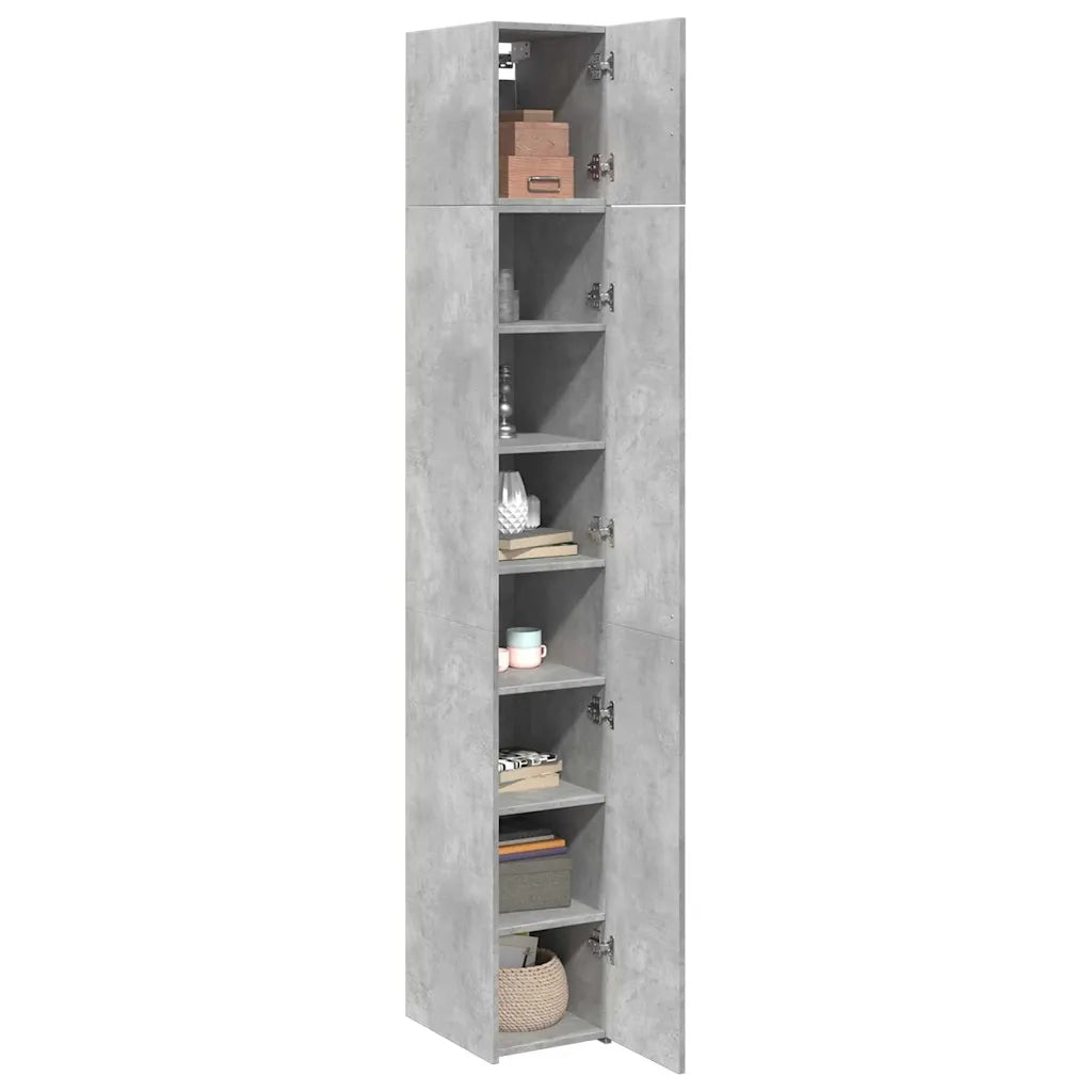 Mobile Sottile Grigio Cemento 30x42,5x225 cm in Truciolato