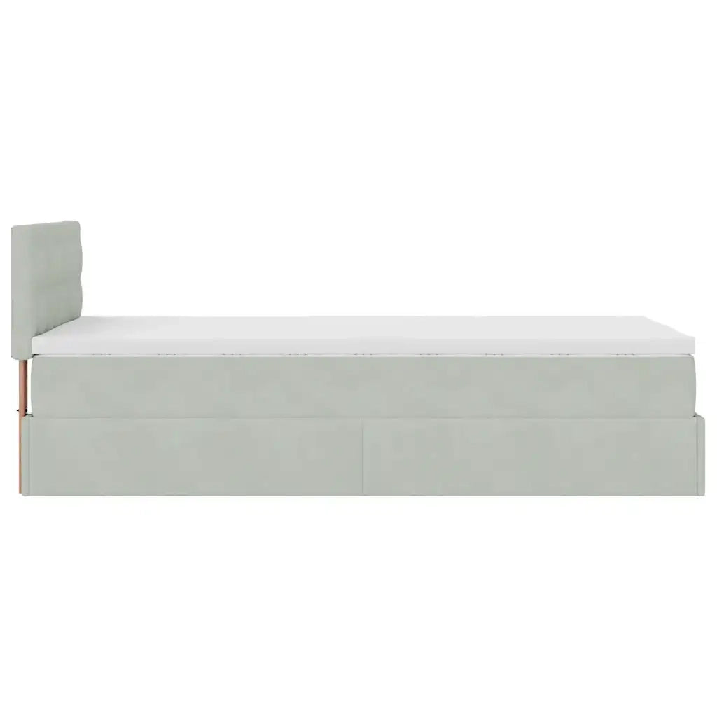 Struttura Letto Pouf con Materasso 90x190 cm in Velluto 3311885