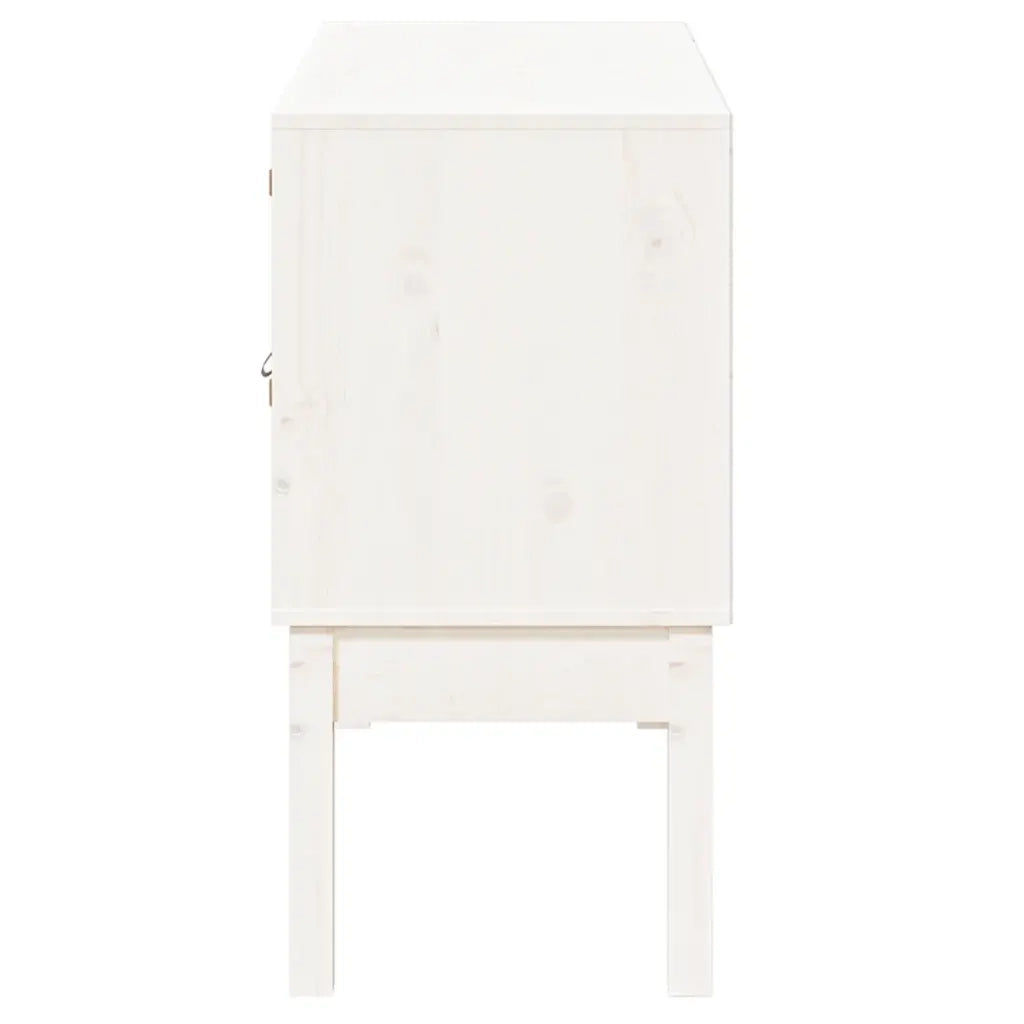 Credenza-Buffet-Armadio da cucina Bianca 110x40x78 cm in Legno Massello di Pino