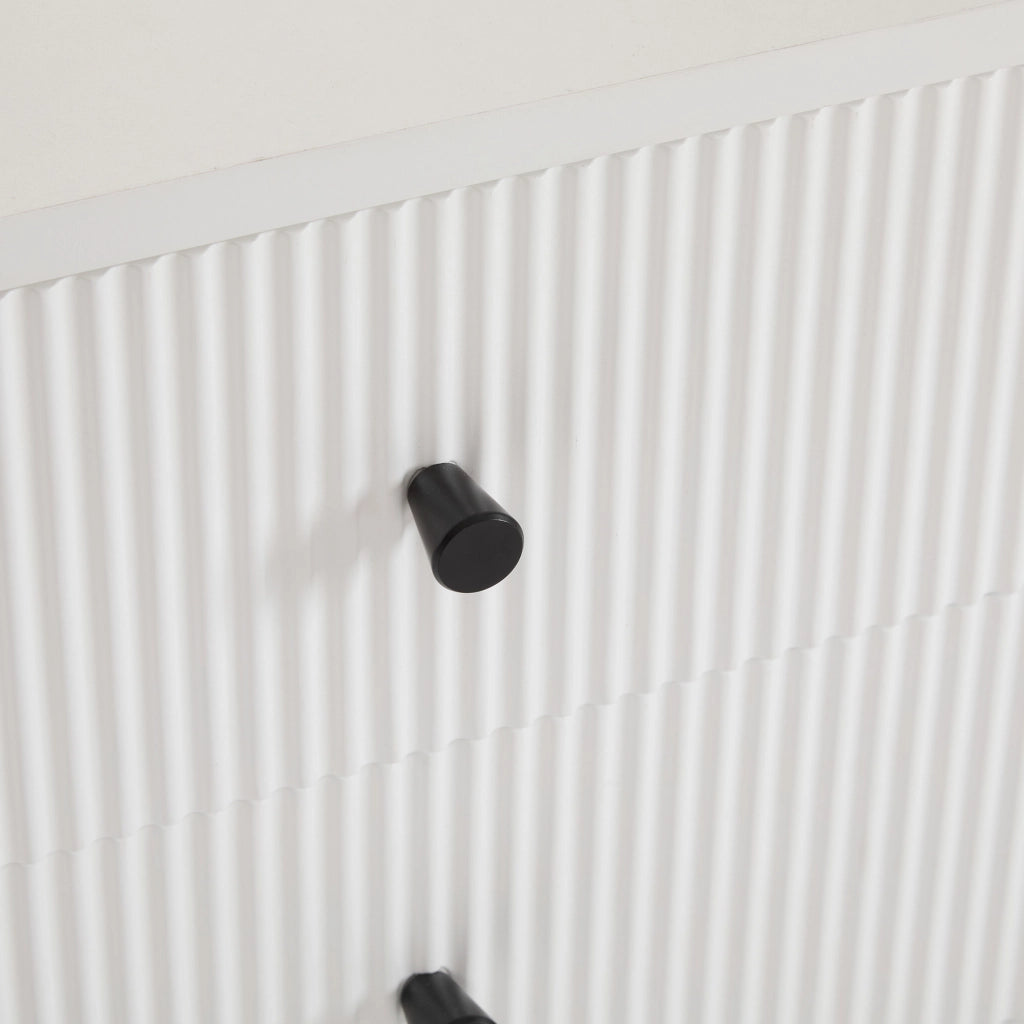 Toeletta con specchio LED dimmerabile, 5 cassetti, bianca