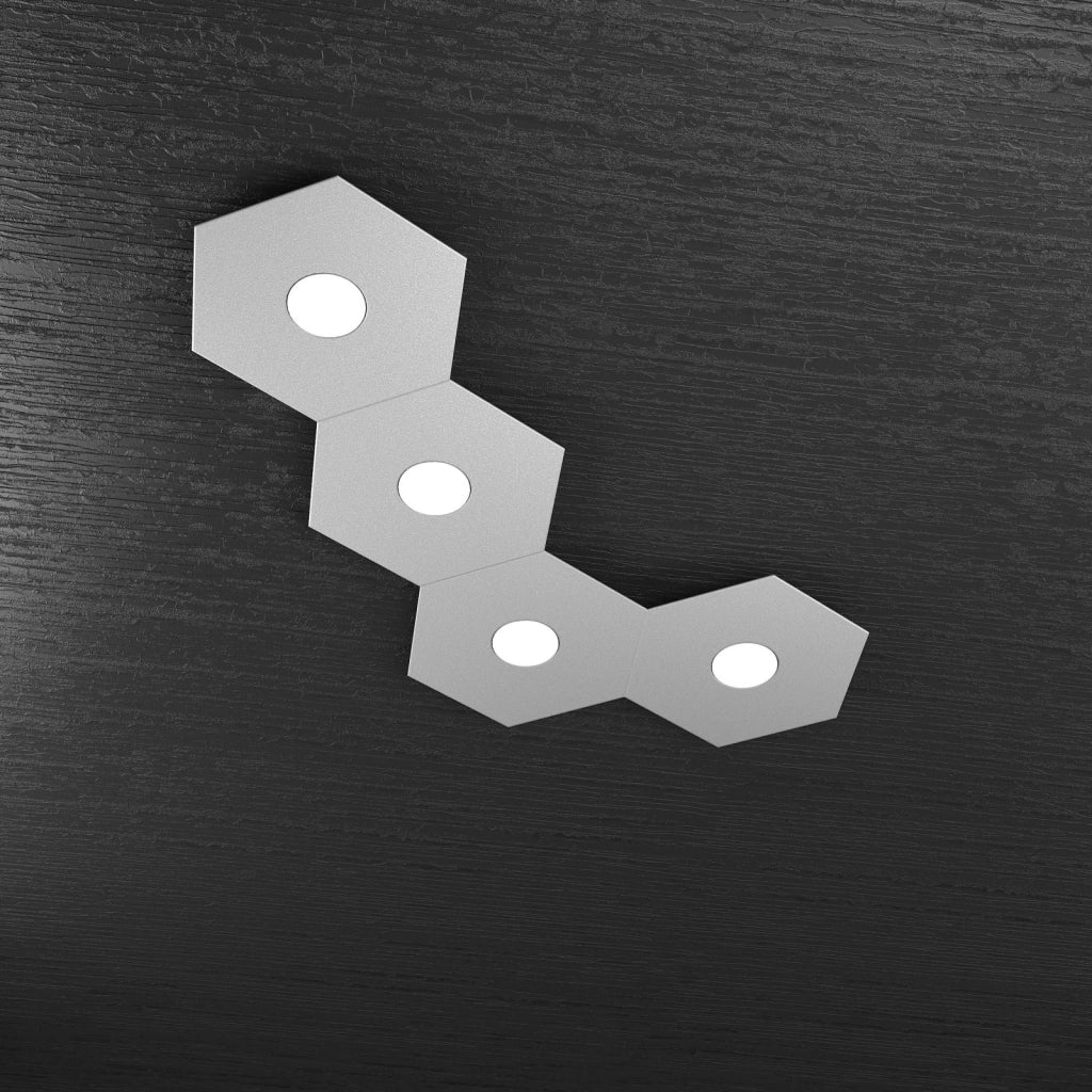 HEXAGON APPLIQUE-PLAFONIERA 4 LUCI GRIGIO 1142-4L-GR
