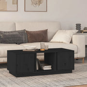 Tavolino da Salotto Nero 110x50x40 cm Legno Massello di Pino cod mxl 26936