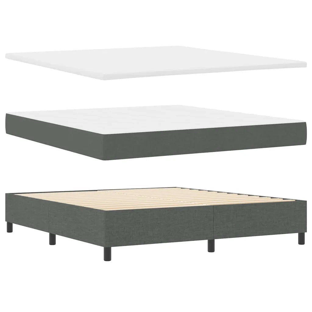 Letto a molle con materasso Grigio scuro 180 x 200 cm Tessuto 3340579