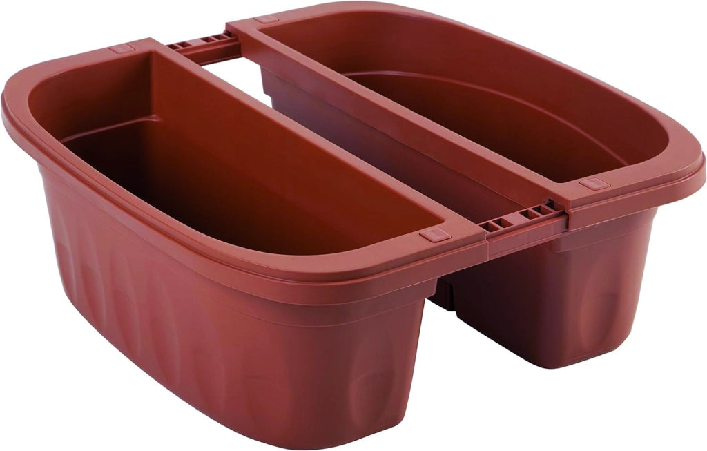 Bama FIORIERA RETTANGOLARE DOPPIA KLUNIA Col. Terracotta cm. 40x19,8x18,5 h