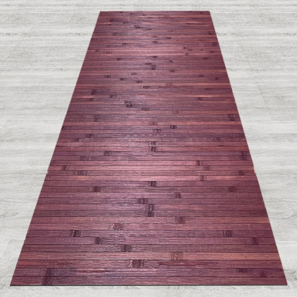 Tappeto Passatoia In Vero Bamboo Tappeto Cucina Ingresso In Legno Antiscivolo Aderente Lavabile E Antimacchia Tagliabile  - Viola - 50x100 cm