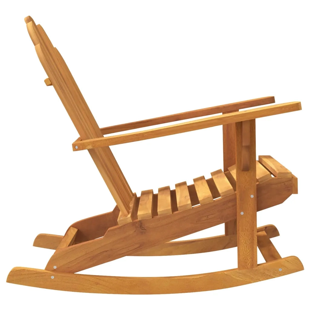 Sedia Dondolo Adirondack da Giardino 79x100x103cm Massello Teak 362699