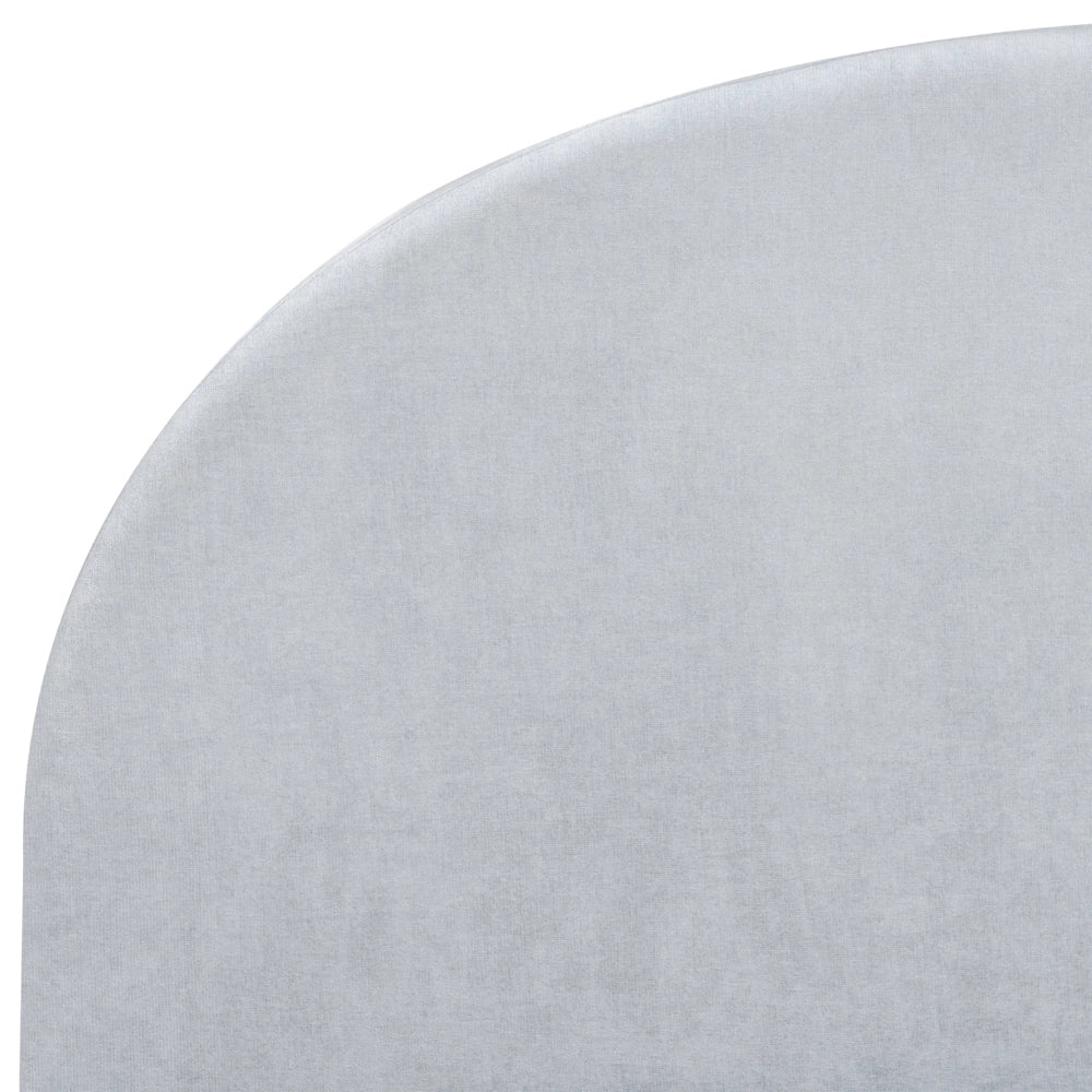 Letto contenitore matrimoniale imbottito tessuto di ciniglia azzurro retrò minimalista 160 x 200