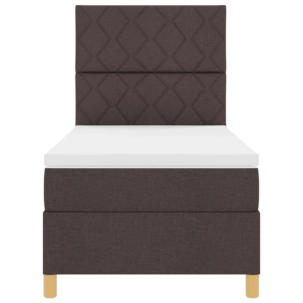 Letto a molle con materasso Marrone Scuro 90 x 190 cm Tessuto 3339661