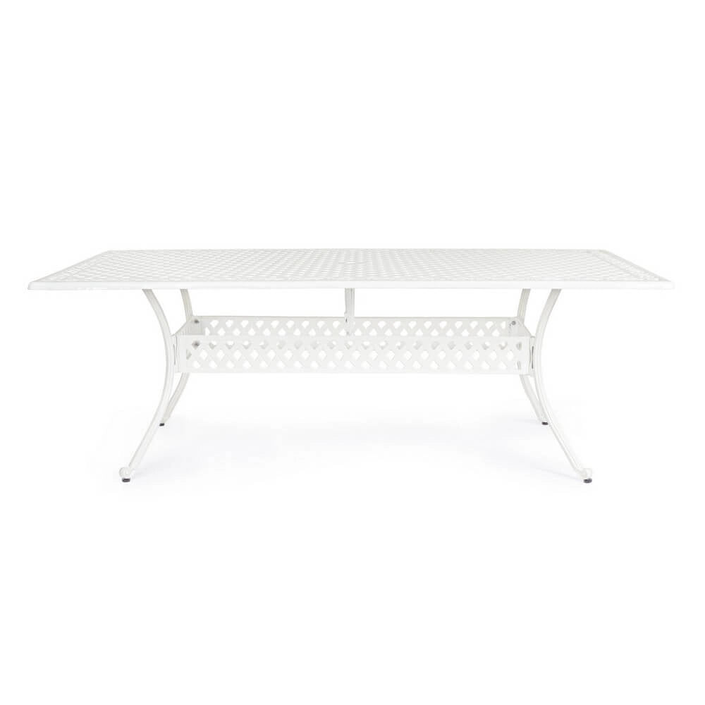 Tavolo da Giardino in Alluminio Pressofuso Bianco 213x107 cm - CLASSIC