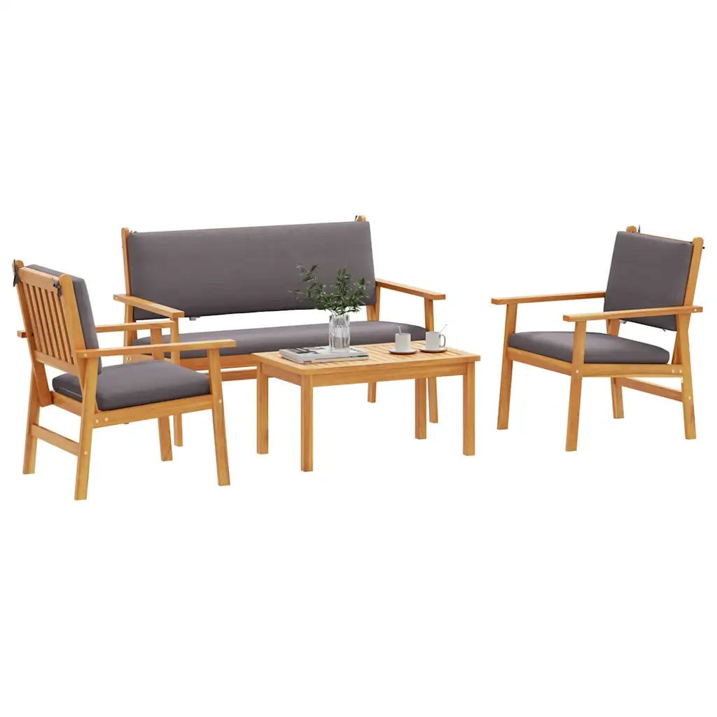 Set Divano da Giardino 4 pcs Marrone 120 x 65,5 x 79 cm 3325228