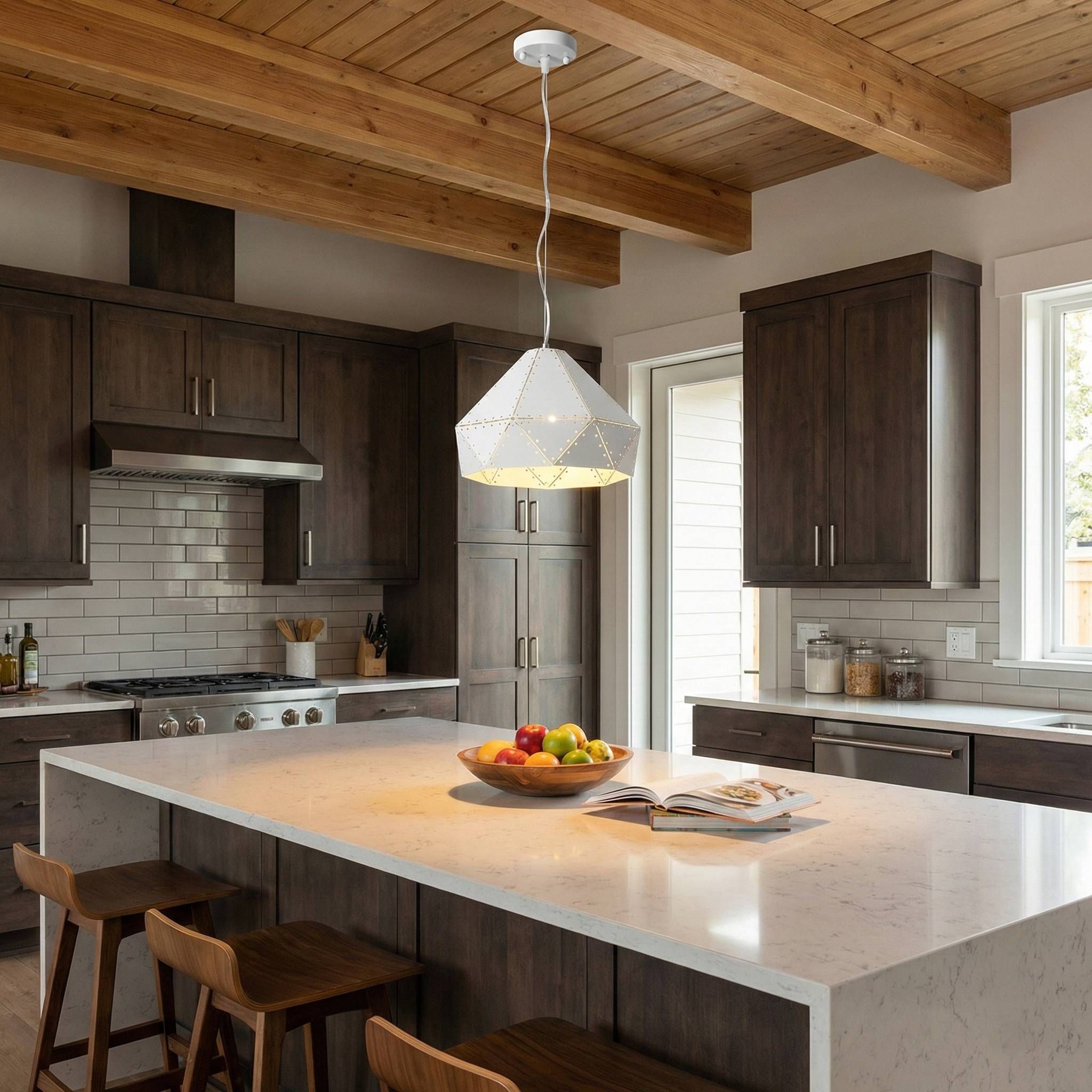 Lampada Da Soffitto Pensile Metallico Bianco APP237-1CP