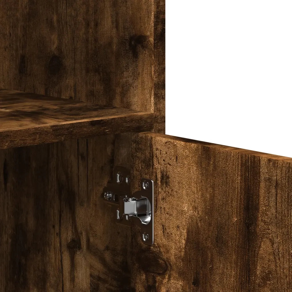 vidaXL Mobiletto con Ruote Rovere Fumo 55x40x91 cm in Truciolato
