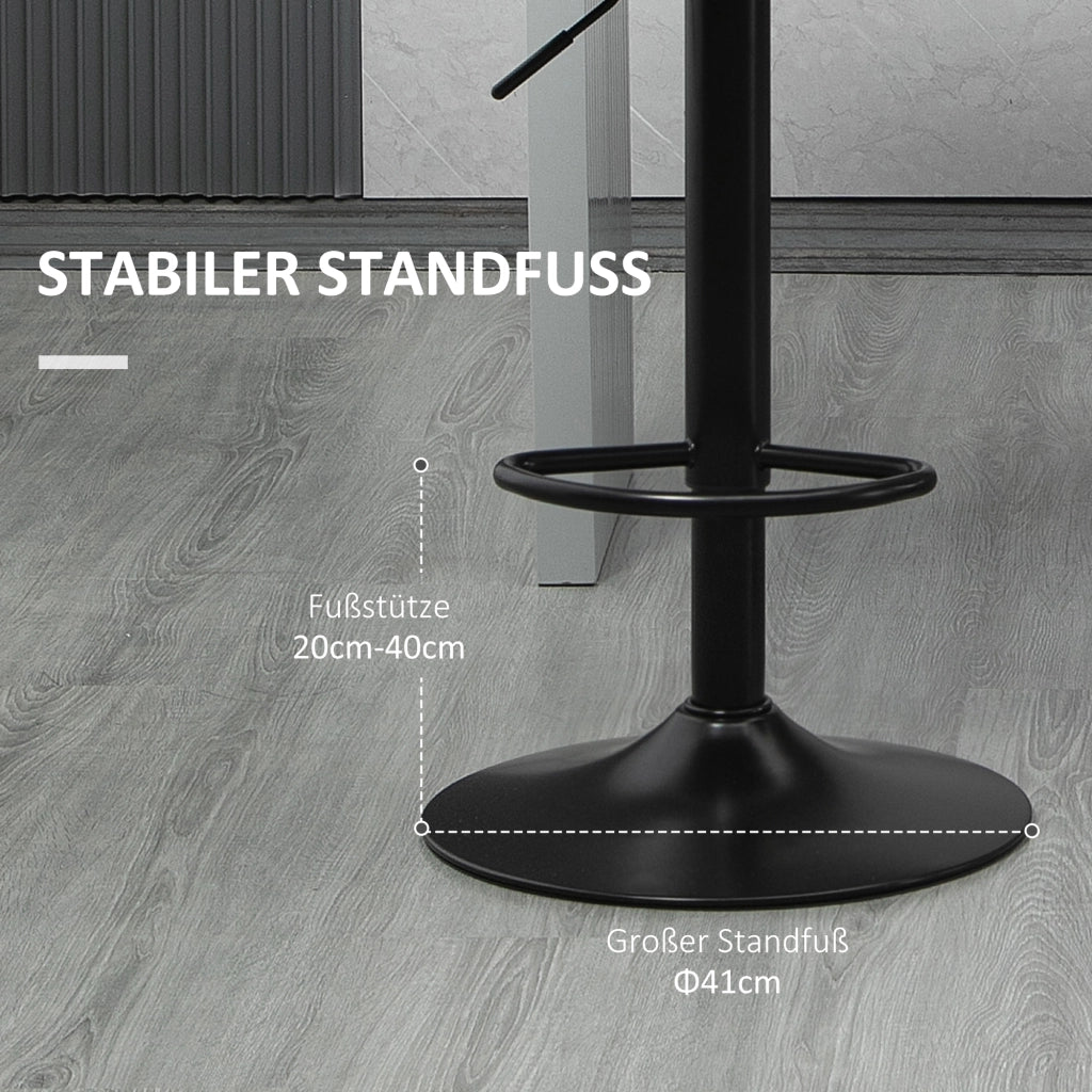 Sgabelli da bar 2 pezzi design retr¨° ¨C Minimal ¨C regolabile in altezza similpelle effetto lino grigio e nero