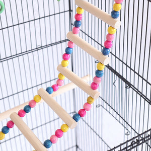 Gabbia Voliera Nera per Uccelli Volatili Pappagalli con 2 Aperture e Giocattoli