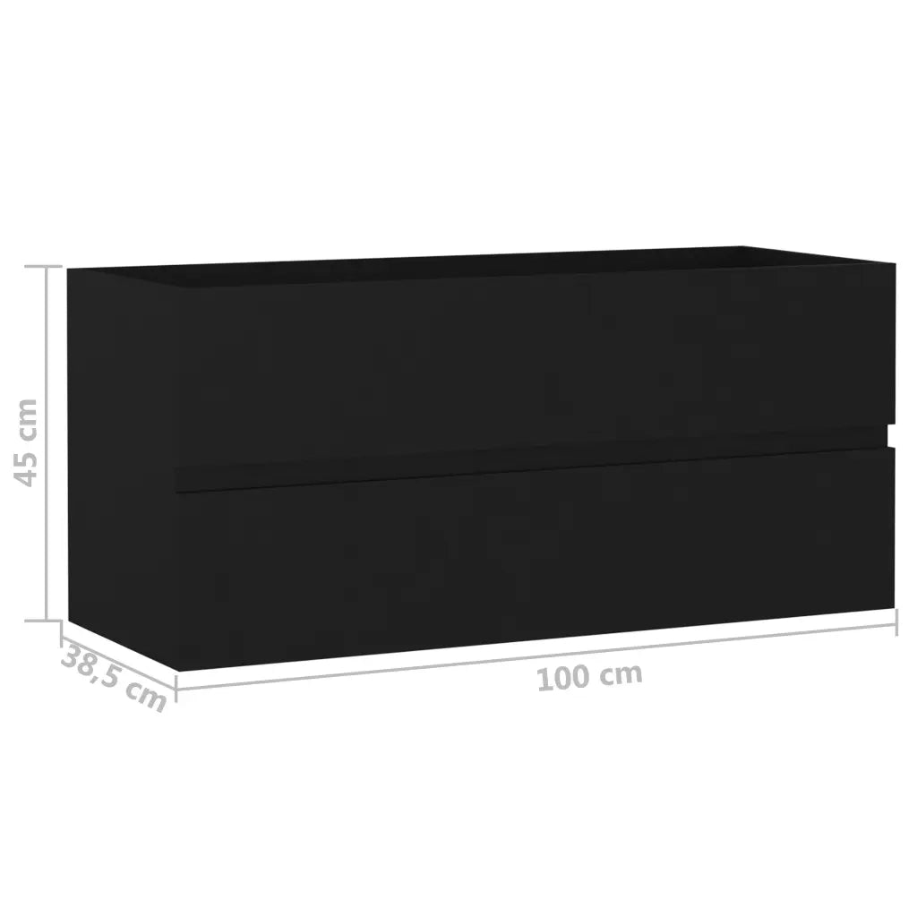Mobile Sottolavabo Nero 100x38,5x45 cm in Truciolato cod mxl 52088