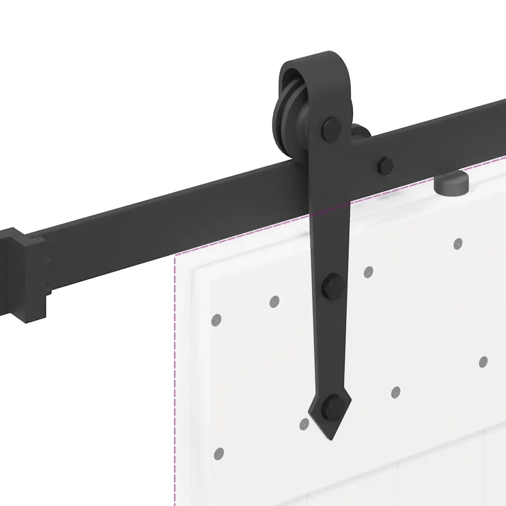 Kit di Binari per Porte Scorrevoli 213,5 cm Acciaio Nero CFW9171919