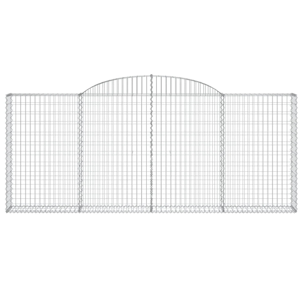 Set di 9 gabbioni ad arco per recinzione gabbia o muro di contenimento 300 x 30 x 120/140 cm ferro zincato argento 02_0041275