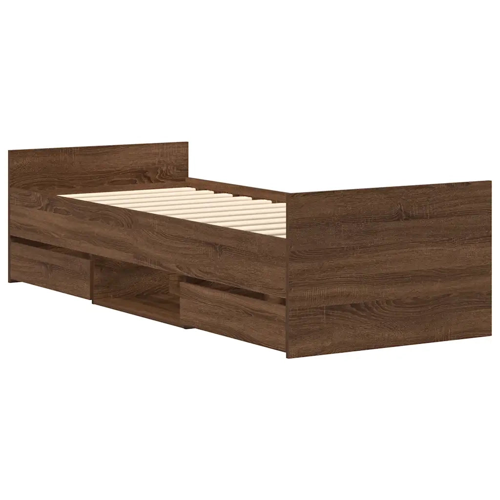 Giroletto con Testiera e Pediera Rovere Marrone 100x200 cm 3203802